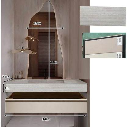 40"- 60" Modern Luxury Bathroom Vanity Set with Vessel Sink and Round Mirror