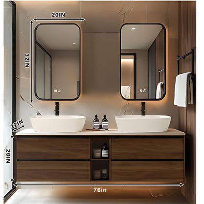 60“ - 72”Double Basin Wall Mounted Solid Wood Bathroom Cabinet