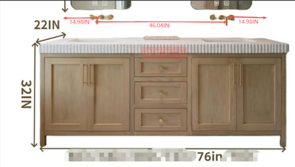 60“ - 78” Light Luxury Log Style Independent Bathroom Dressing Table