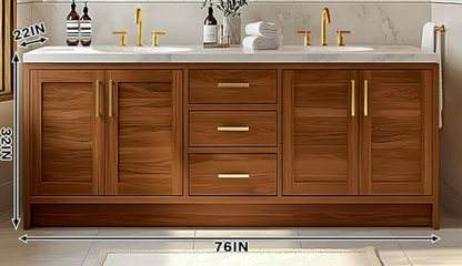 60“ - 78” Light Luxury Log Style Independent Bathroom Dressing Table