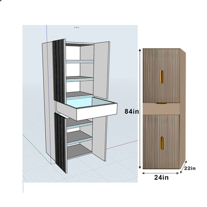 52"- 78" Bathroom Vanity with Double Sink & Lntelligent Defogging Mirror
