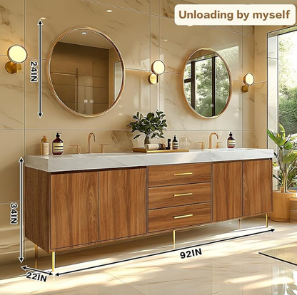 60“ - 78” Light Luxury Log Style Independent Bathroom Dressing Table