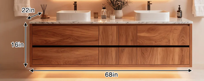 52“ - 68” Solid Wood Light Luxury Smart Bathroom Vanity