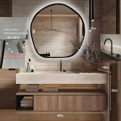 44" - 52" Solid Wood Dressing Table with Above Counter Basin