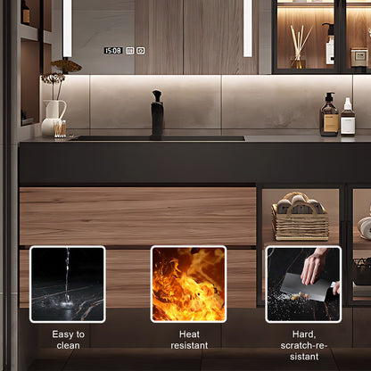 36"- 60" Solid Wood Bath Cabinet Set with LED Mirror and Single Sink