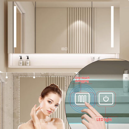 36"- 48" Single Sink Solid Wood Floating Bath Vanity Set with LED Mirror and Smart Sensor Light