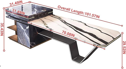 94” - 102” Practical Kitchen Island Includes Unique Base Design & Open Space (No Chair)