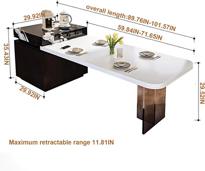 94" - 102" Kitchen Island Includes Design with Patterns & Ample Storage Space (No Chair)