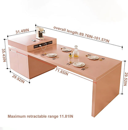 94” - 102” Modern Simple Kitchen Island Includes Unique Shade of Pink (No Chair)