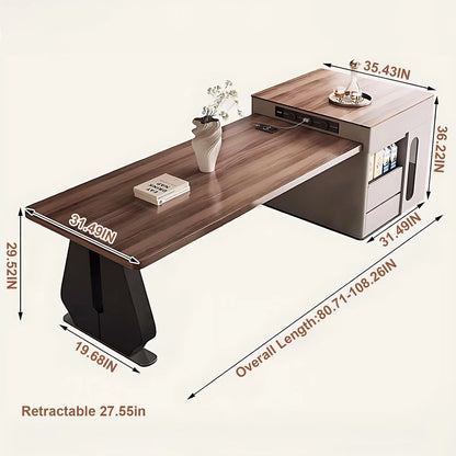 81” Modern Log Kitchen Island Includes Trapezoidal Base and Open Shelf (No Chair)