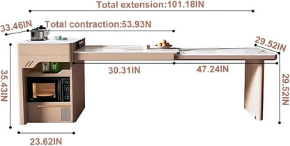 54” Modern Fashion Kitchen Island with Pull-Out Cabinets Includes Pulley Island (No Chair)