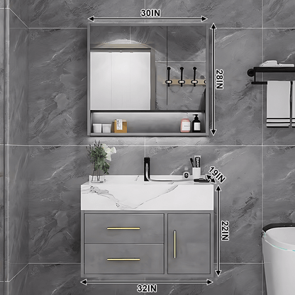 36"- 48" Bathroom Vanity with Sink, Cabinet and Mirror