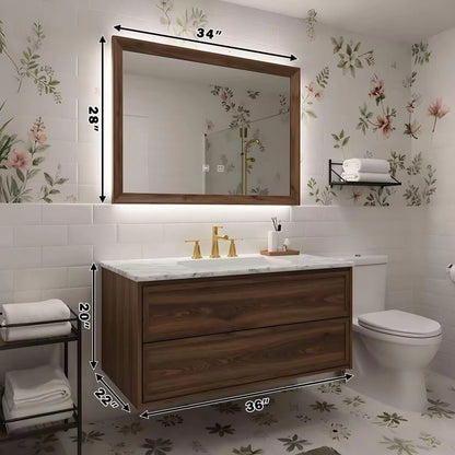 36” - 64” Modern American Bathroom Vanity with Smart Defogging Mirror