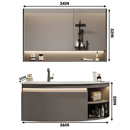 36"- 68" Smart Bathroom Vanity with Auto Sensor Light and Sink