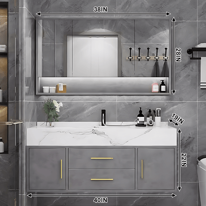 36"- 48" Bathroom Vanity with Sink, Cabinet and Mirror