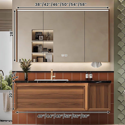 40” - 76” Unique Bathroom Vanity with Sink Includes Embossed Wood Grain Cabinets
