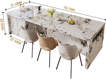 59” - 79” Unique Elegant Kitchen Island Includes Unique Texture Design (No Chair)