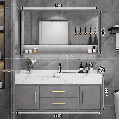 36"- 48" Bathroom Vanity with Sink, Cabinet and Mirror
