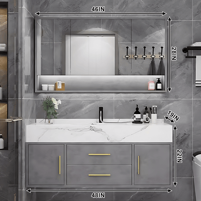 36"- 48" Bathroom Vanity with Sink, Cabinet and Mirror