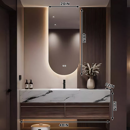 40"-78" Bath vanity with slate countertop smart mirror ceramic basin