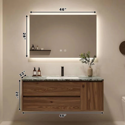 40” - 64” Unique Modern Bathroom Vanity with LED Smart Defogging Mirror