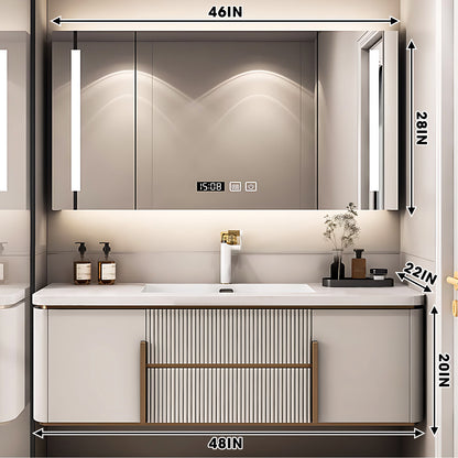 40"- 72" Single Sink Floating Bath Vanity Set with LED Medicine Cabinet