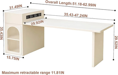 51” - 79” French Exquisite Kitchen Island with Storage Includes Glass Door (No Chair)