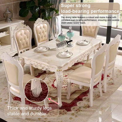 51‘-63‘’ ’European Style Dining Table with  Unique Carved Design(No Chairs)