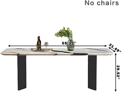 55” - 71” Unique Dining Table with Rounded Edge Design (No Chair)