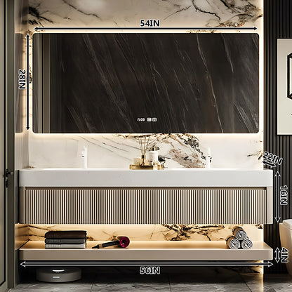 52"- 78" Wall Mounted Bathroom Cabinet Set with LED Defogging Mirror and Sink