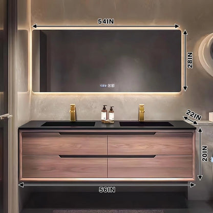 52” - 78” Modern Convent Bathroom Vanity with Hidden Drawer Handles