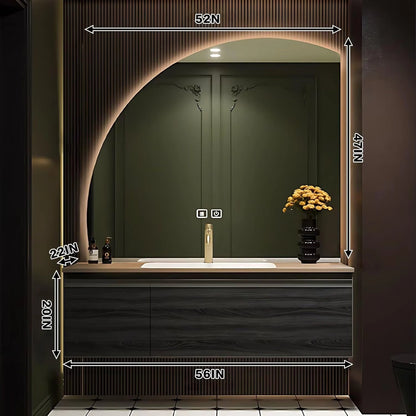 48” - 78” Unique Exquisite Bathroom Vanity Includes Irregular Shape Mirror