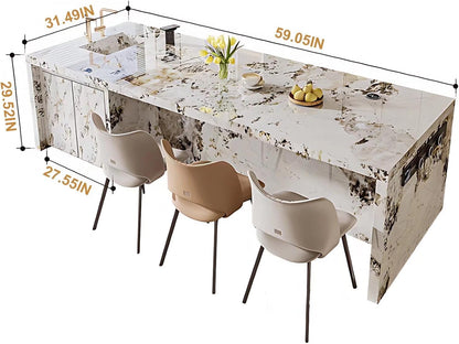 59” - 79” Unique Elegant Kitchen Island Includes Unique Texture Design (No Chair)