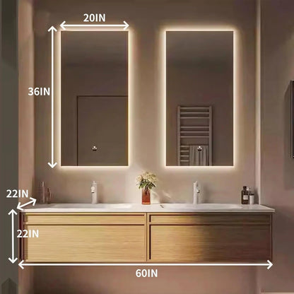 60” - 78” Minimalist Cozy Bathroom Vanity with Hidden Handle Design & Integrated Sink