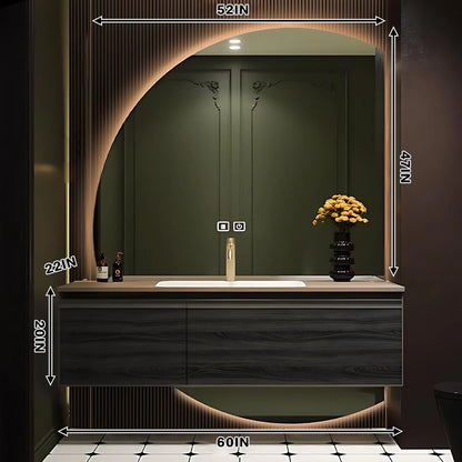 48” - 78” Unique Exquisite Bathroom Vanity Includes Irregular Shape Mirror