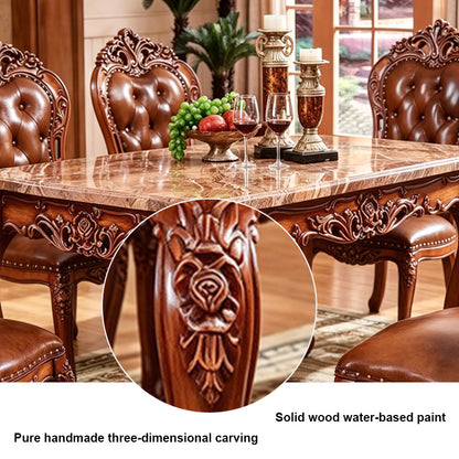 51''-71'' Modern Dining Table with Textured Marble Countertop(No Chairs)