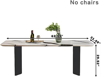 55” - 71” Unique Dining Table with Rounded Edge Design (No Chair)