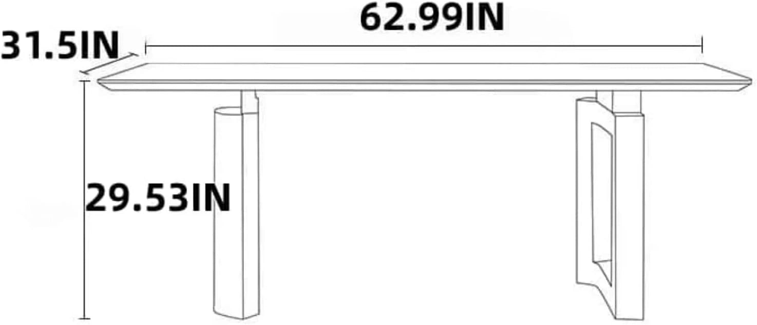 55” - 79” Unique Dinner Table with Luxury Artistic Tabletop (No Chair)