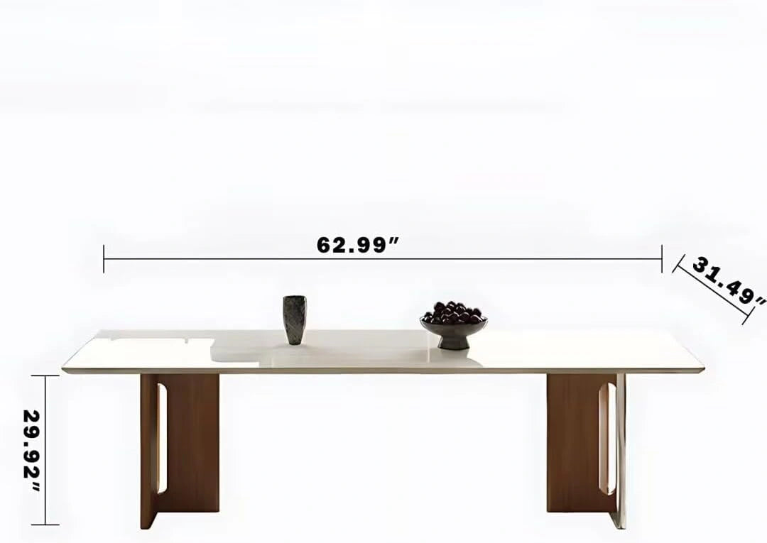 55” - 71” White Dining Table with Light Colored Elegant Textured Countertop (No Chair)