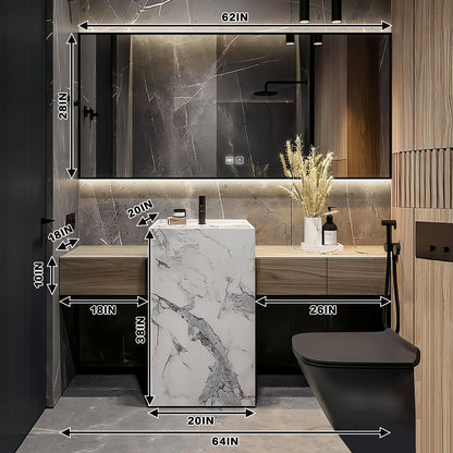 52"- 72" Freestanding Single Sink With Smart Led Mirror