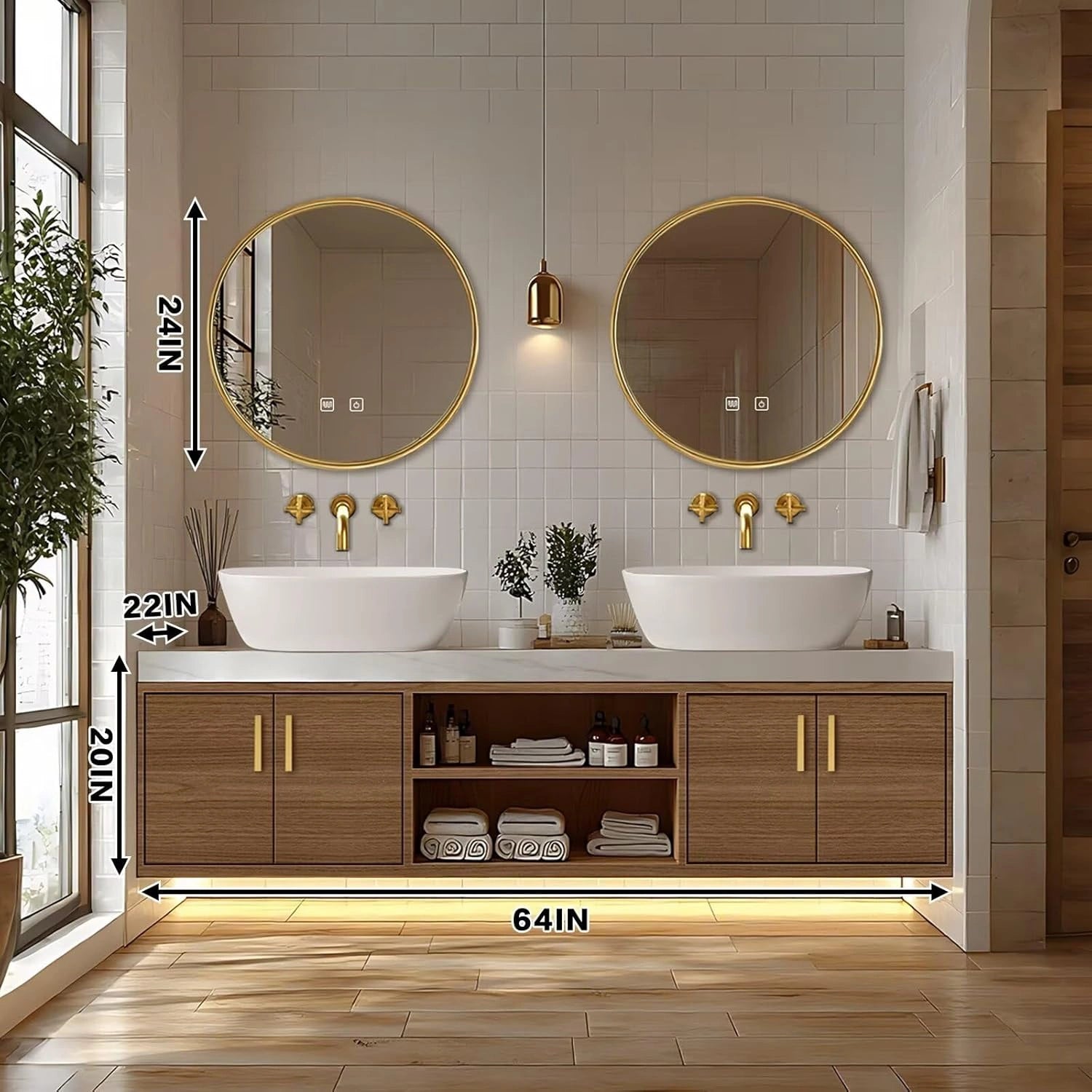 60” - 96” Exquisite Bathroom Vanity Includes Modern Premium Style