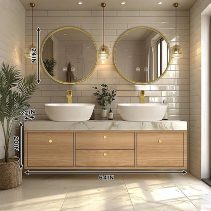 60” - 96” Simple Exquisite Bathroom Vanity Includes Large Capacity Storage Cabinet