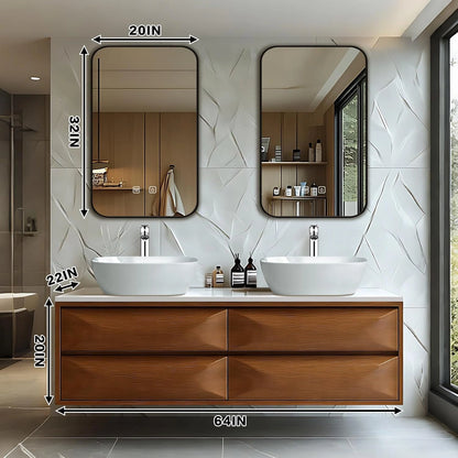 60” - 78” Exquisite Modern Bathroom Vanity  Includes Unique Surface Design