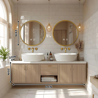60” – 96” Exquisite Simple Bathroom Vanity Includes Log Cabinet Surface