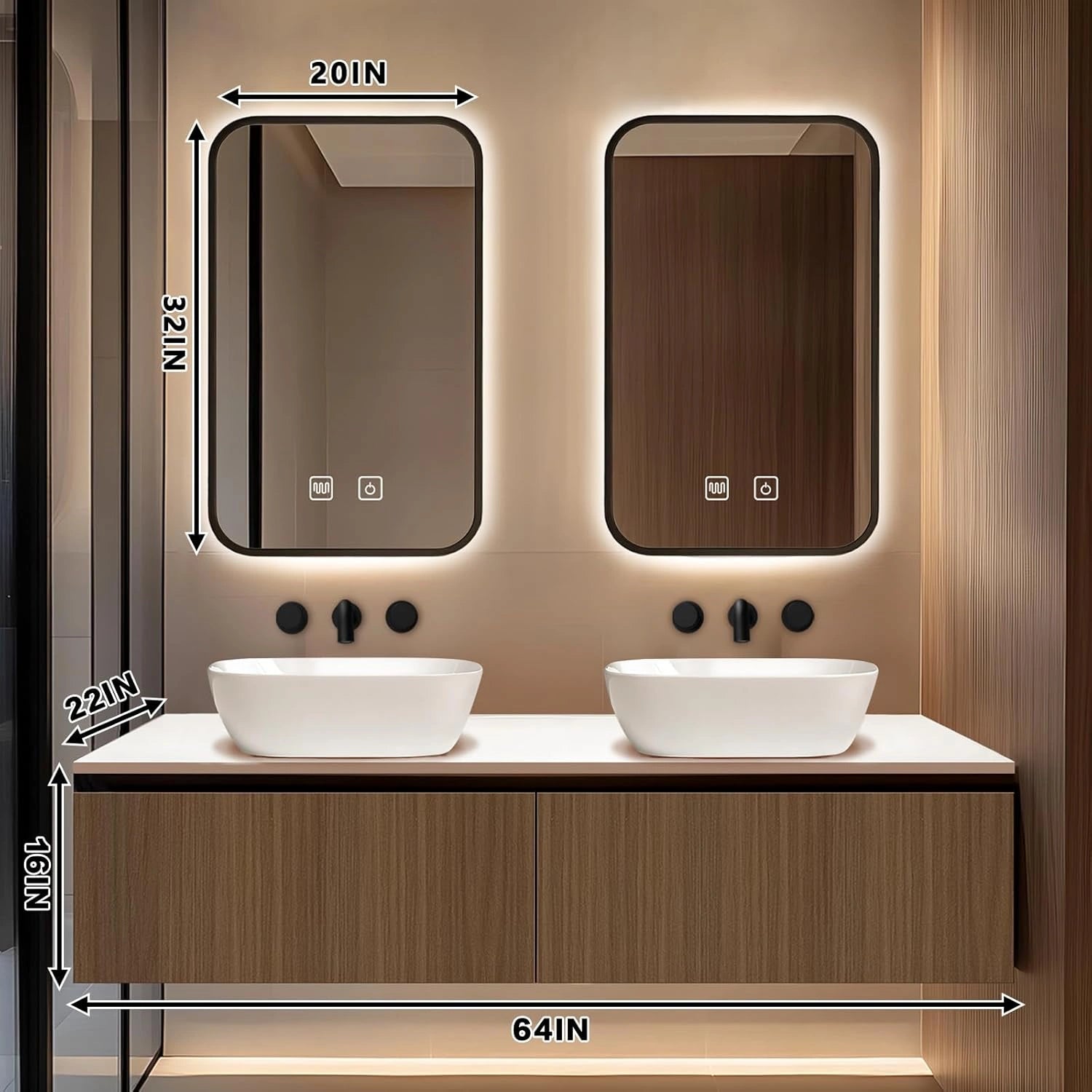 60” - 78” Simple Exquisite Bathroom Vanity Includes Thoughtful Details