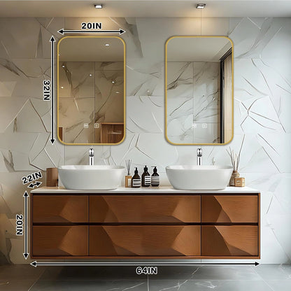 60” - 78” Modern Art Bathroom Vanity Includes Unique Surface Design