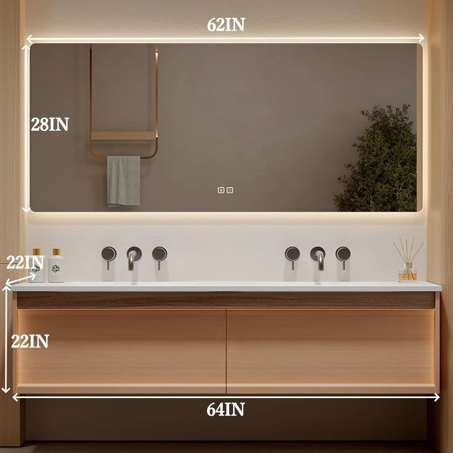 60” - 78” Floating Bathroom Vanity with Modern Simple Design