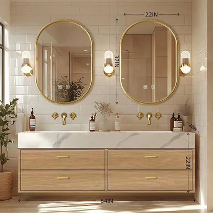 60” - 78” Floating Vanity with Double Sinks Includes Large Drawers
