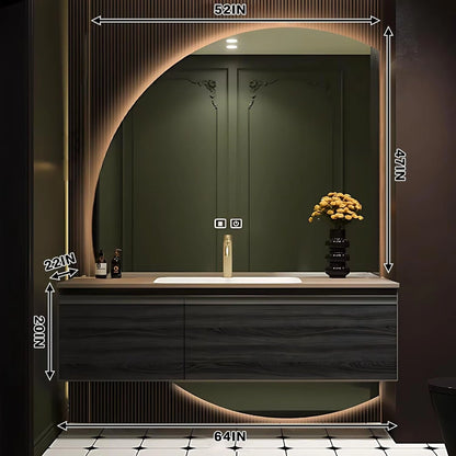 48” - 78” Unique Exquisite Bathroom Vanity Includes Irregular Shape Mirror