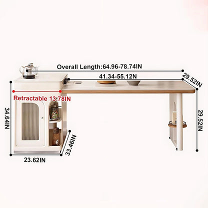 65” - 81” Spacious Versatile Kitchen Island Includes Storage Base & Open Shelf (No Chair)